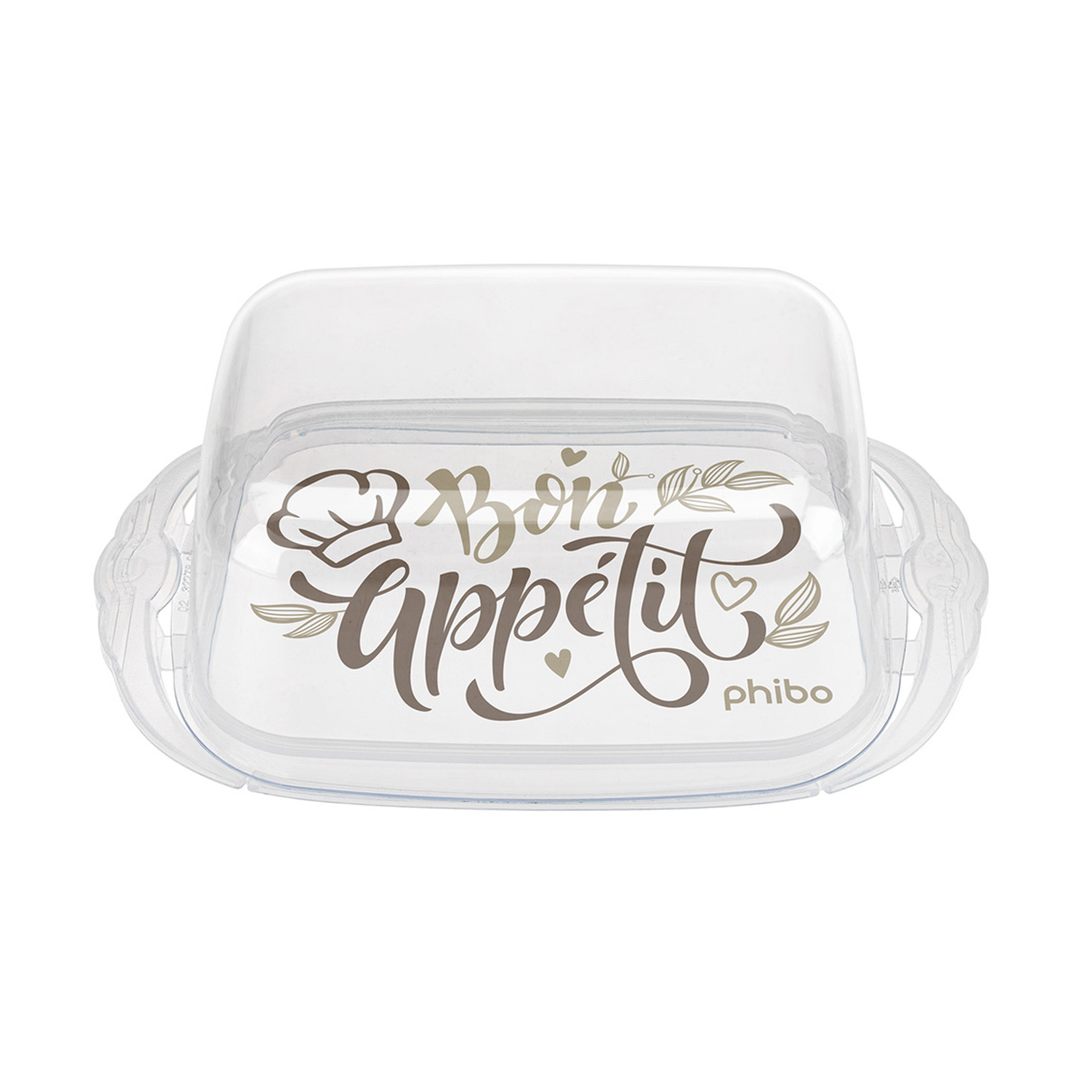 Масленка с декором 189*110*69 мм (бесцветный) (1/12) "бытпласт"