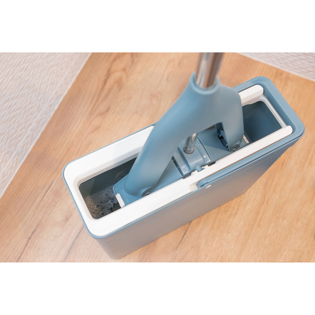 Комплект моп "easy" ведро с отжимом, швабра губчатая, 2 насадки (1/4) "york"