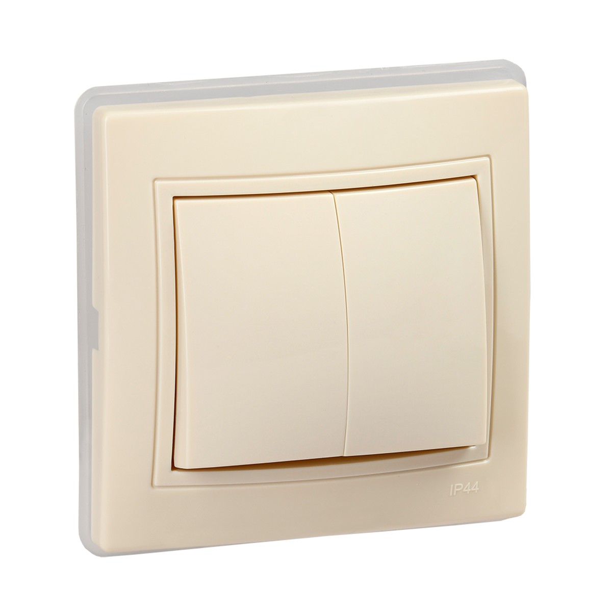 Выключатель "kvarta" 2-х кл. вс10-2-0-ккм-44, 10а, кремовый (1/8/160) "iek"