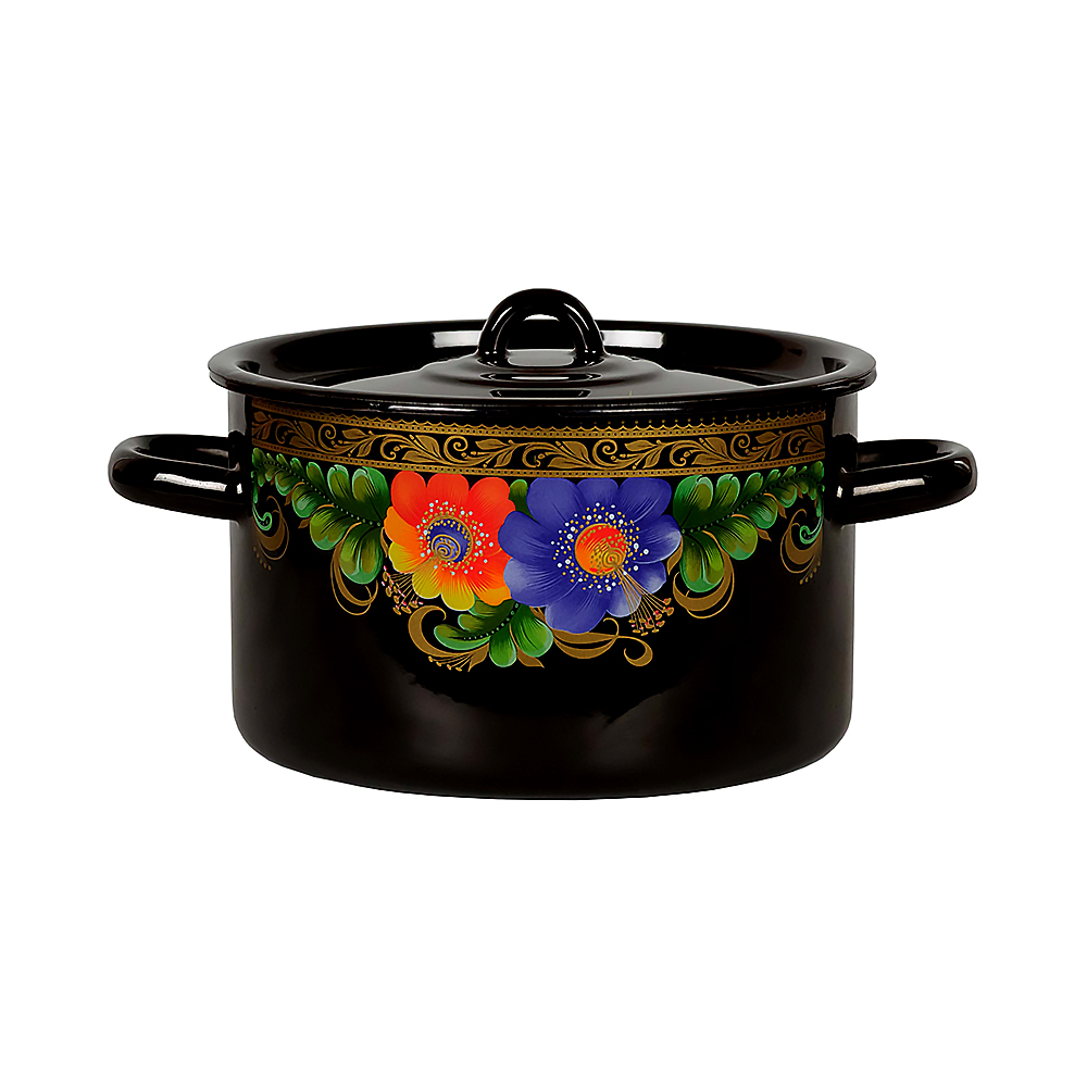 Кастрюля эмалиров. с крышкой декор. 1,5 л (1/8) "стальэмаль"  1с15с/1