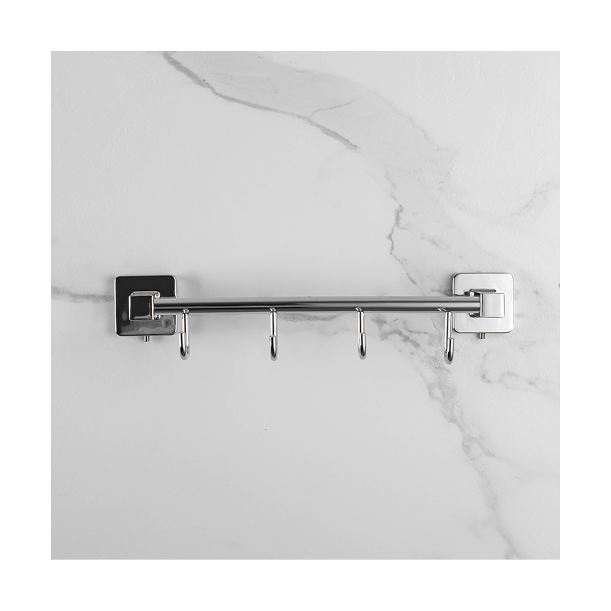 Крючок-вешалка на планке (4 крючка) r15015-4 (нерж.сталь), хром (1/20/40) "frud"