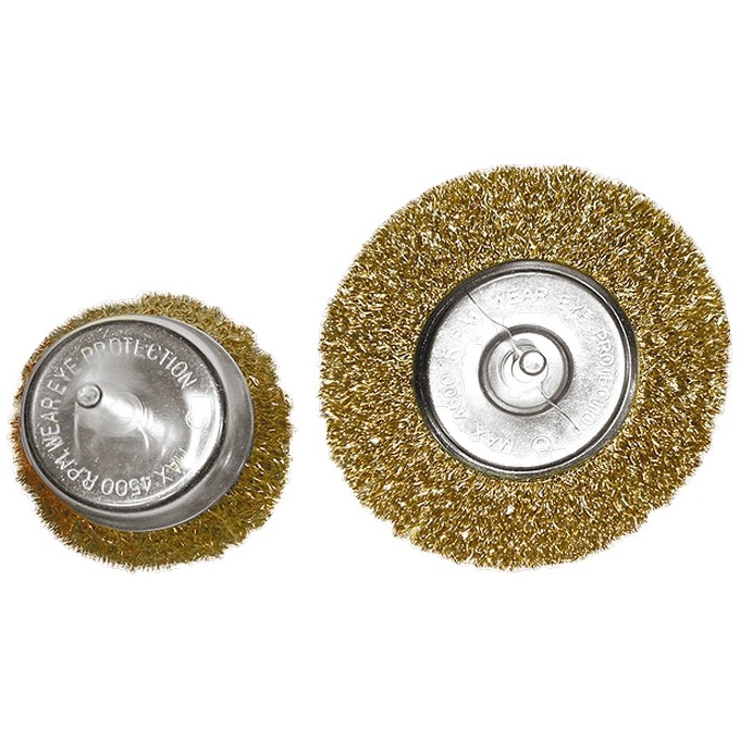 Набор щеток для дрели, 2 шт, 1 плоская, 100 мм, 1 "чашка", 75 мм, со шпильками Matrix (74480)