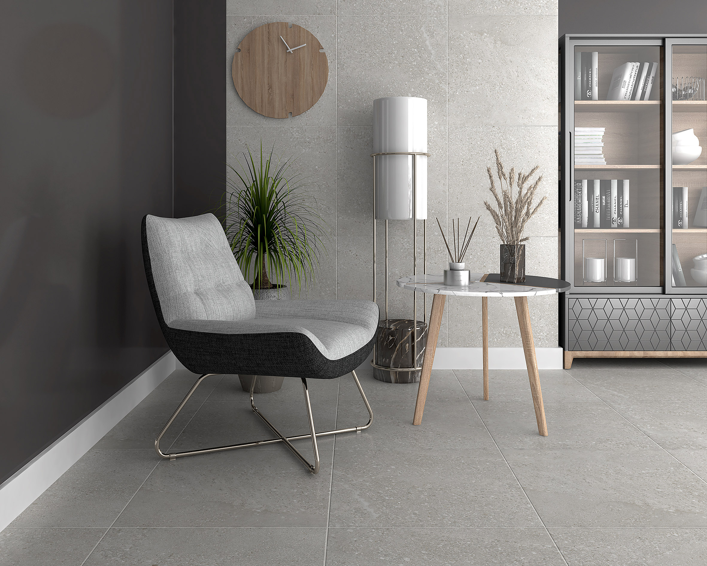 Pallada керамогранит тёмно-серый обрезной 59,50x59,50