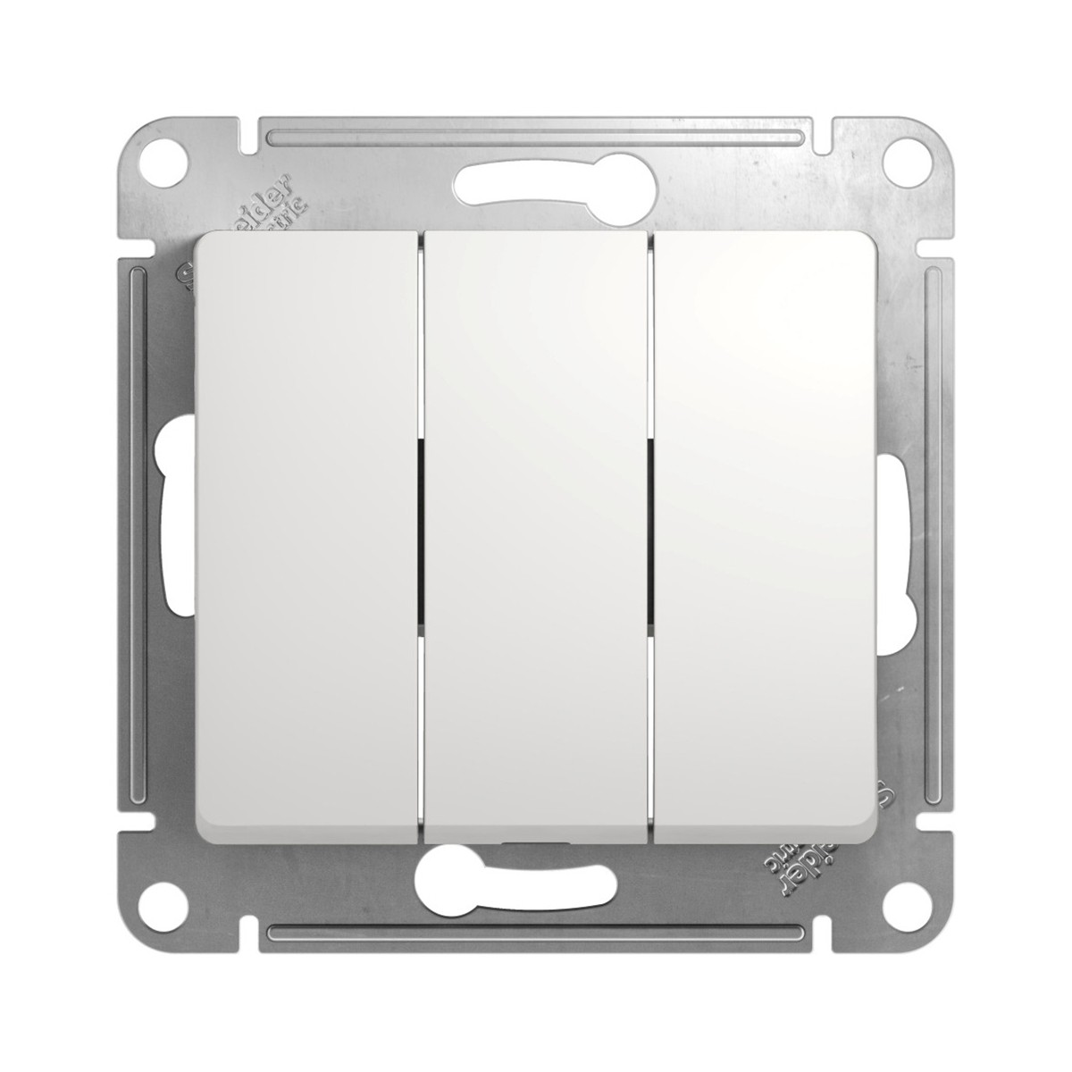 Выключатель "glossa" 3-х кл. (механизм) 10а, белый (1/20/160) "schneider"