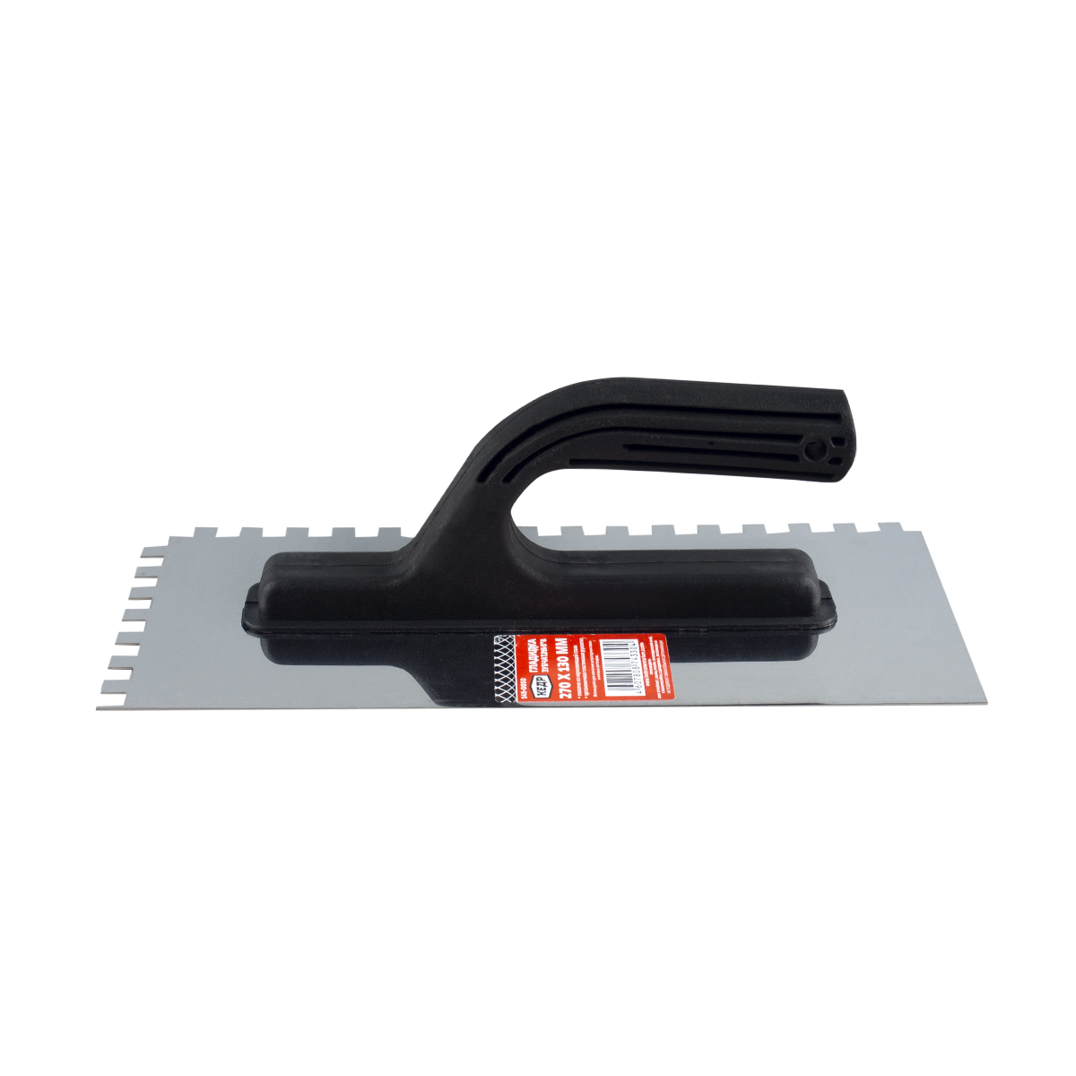 Гладилка зубчатая нержав. 270 х 130 мм пластм. ручка зуб 8 х 8 мм (1/24) "кедр" 145-0050