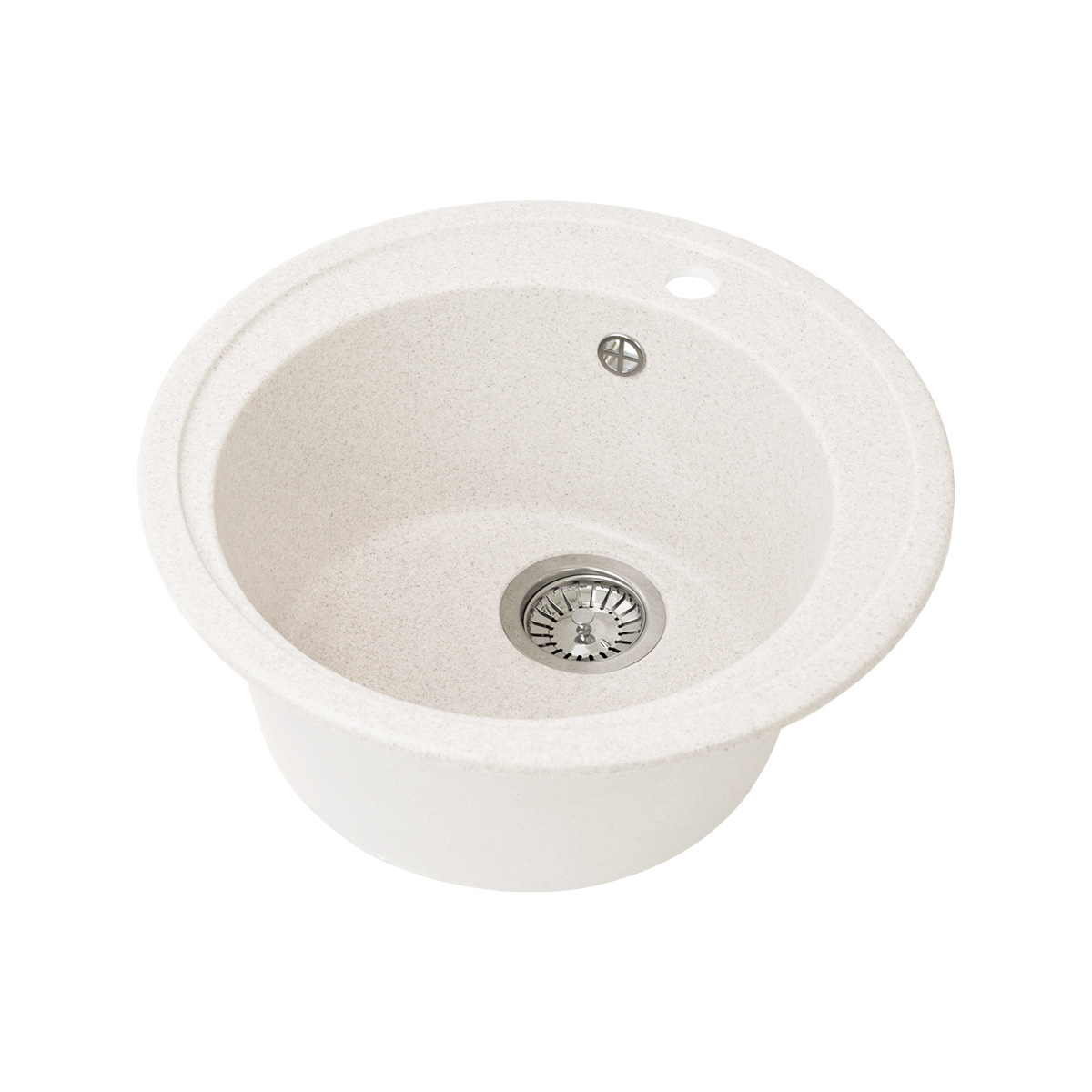 Мойка для кухни врезная искуств. камень gs-02-331 d-500 мм белая "granstones"