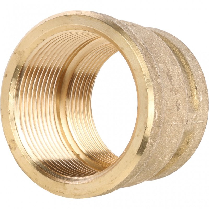 Муфта резьбовая переходная 1"1/2 x 1"1/4 ВР латунь STOUT