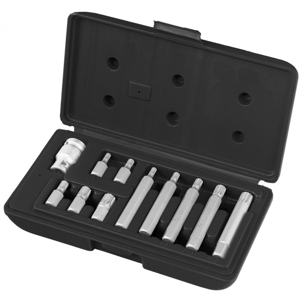 Набор бит SPLine, хвостовик-шестигранник 11/2, CrV, 10 мм, 11 предметов Stels (11312)