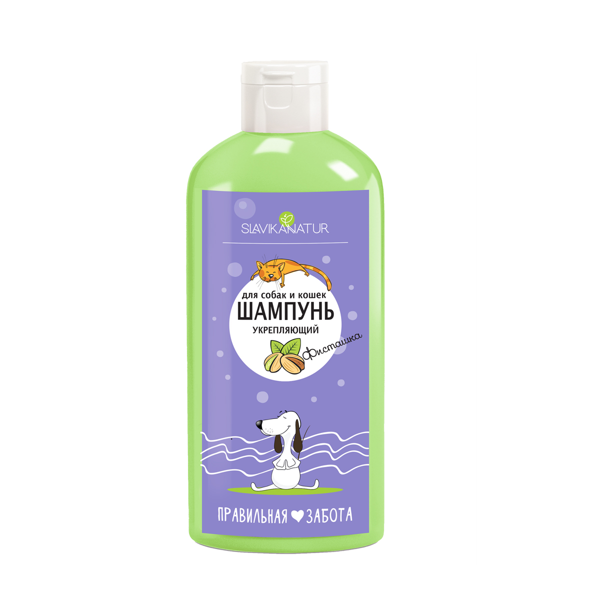Шампунь для кошек и собак укрепляющий "фисташка" 300 мл (1/12) "slavika natur"