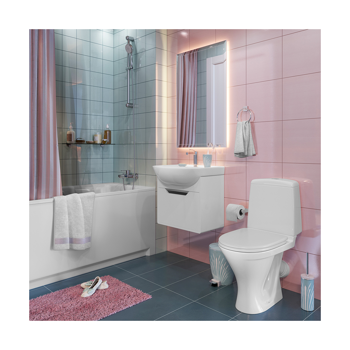 Унитаз напольный "аттика" эконом белый "sanita" wc.cc/attica/1-p/wht.g/s1