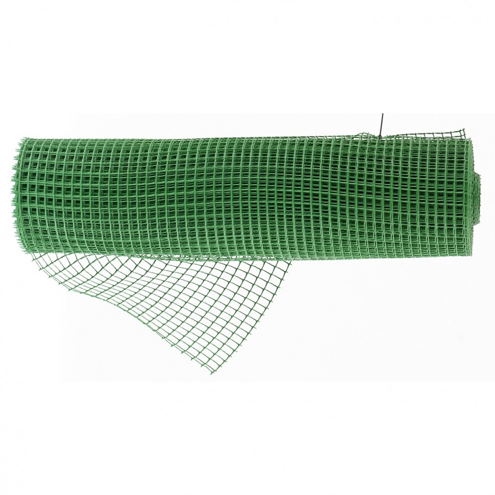 Решетка заборная в рулоне, облегченная, 0.8 х 20 м, ячейка 17 х 14 мм, пластиковая, зеленая, (64522)