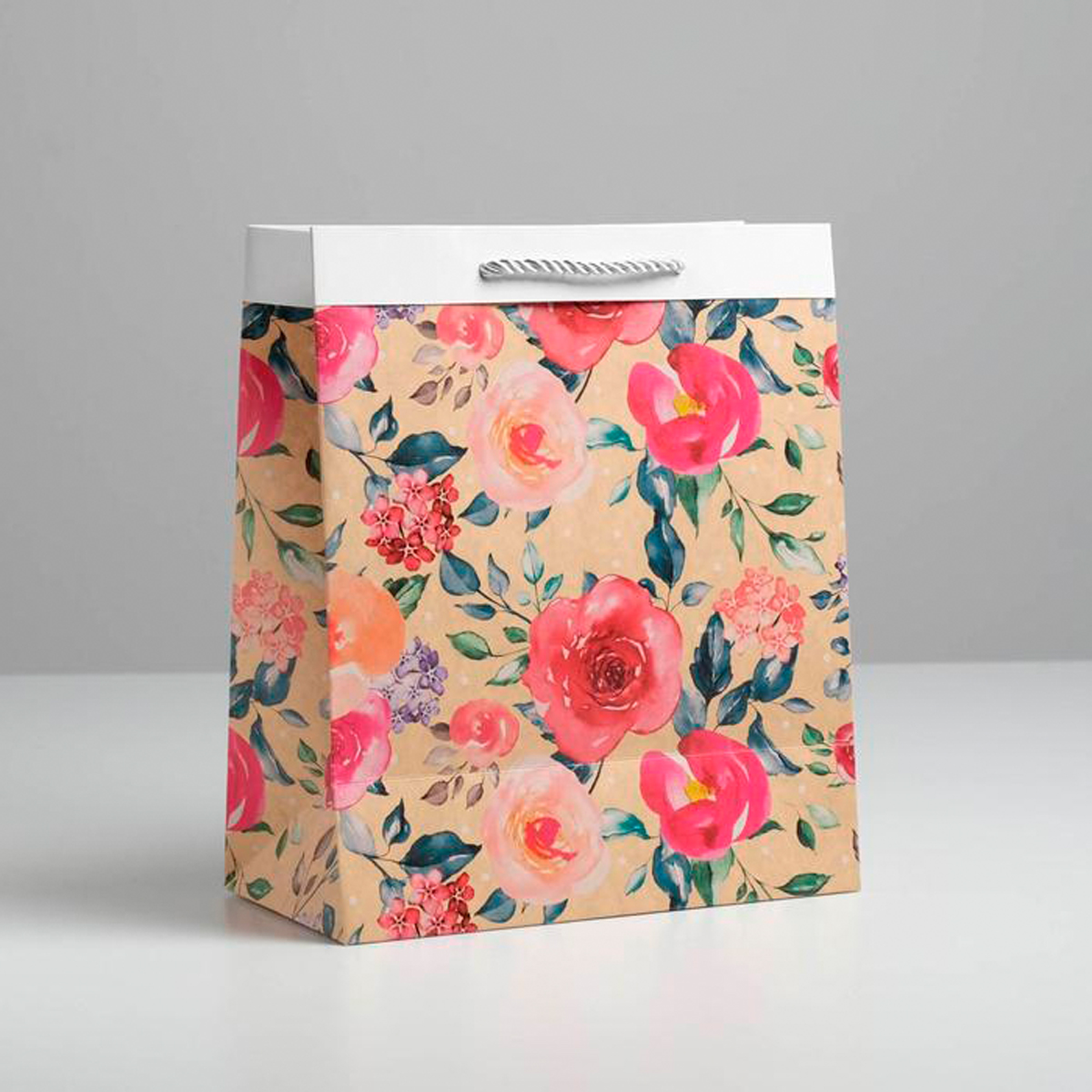 Пакет подарочный крафтовый "with big love" 23*27*12 см (1/3/120) "дарите счастье" 5307532