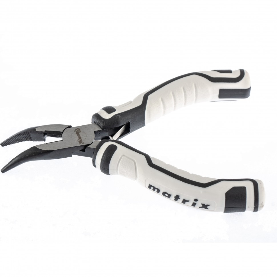 Длинногубцы Mini, 125 мм, изогнутые, авторазжим, Pro Matrix (17831)