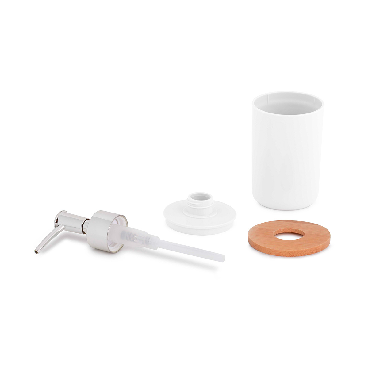 Дозатор для жидкого мыла "бамбук" (белый) (1/20) "альтернатива" м8058