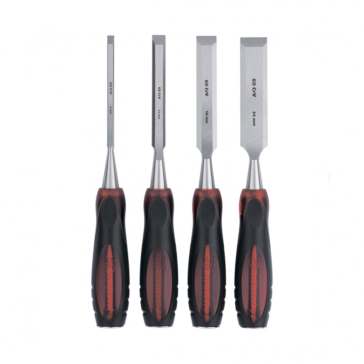 Стамески-долото плоские "тигровый глаз" набор 4 шт. (6, 12, 18, 24 мм) (1/16) "matrix"