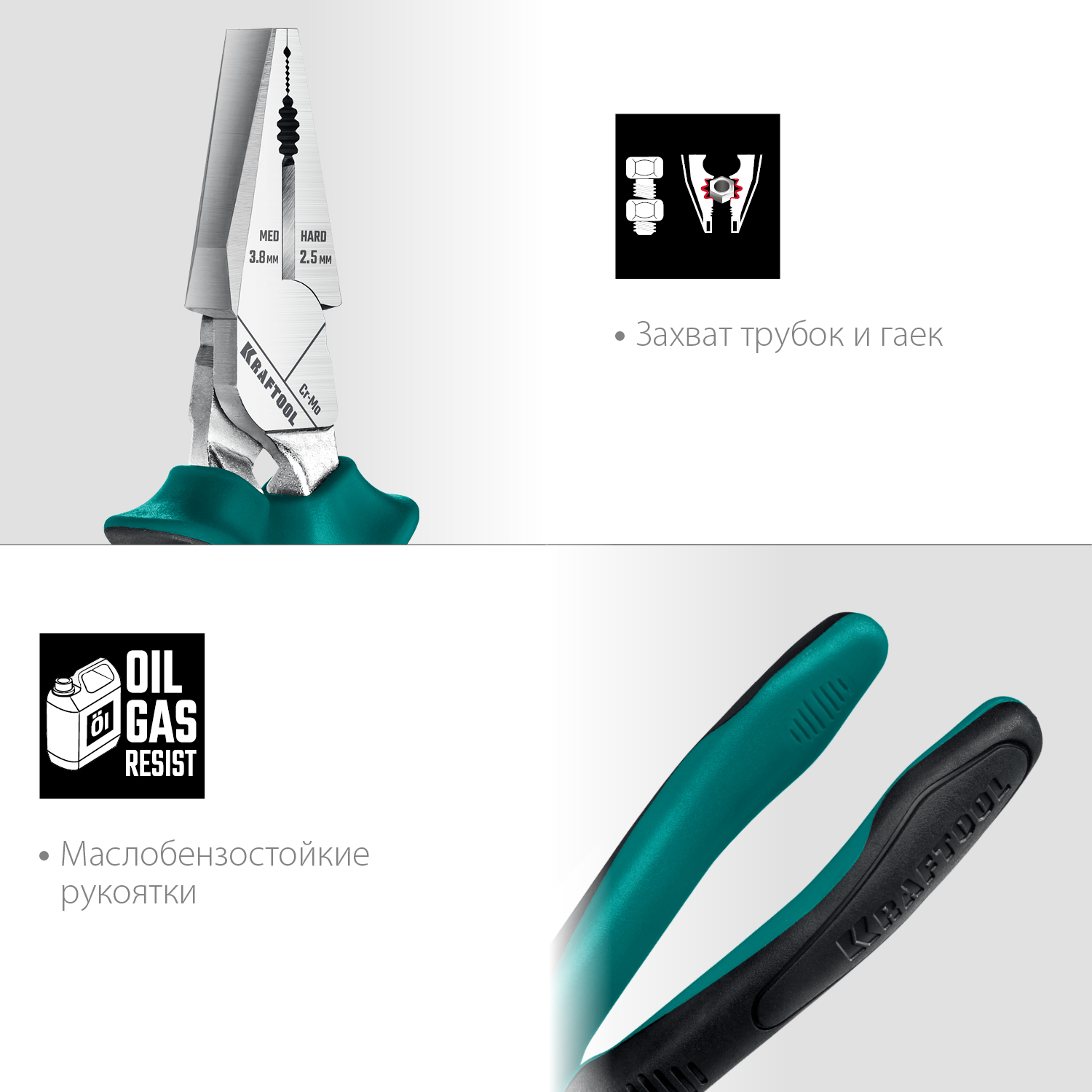 KRAFTOOL KraftMax, 200 мм, комбинированные плоскогубцы с эксцентриковым шарниром (22011-1-20)