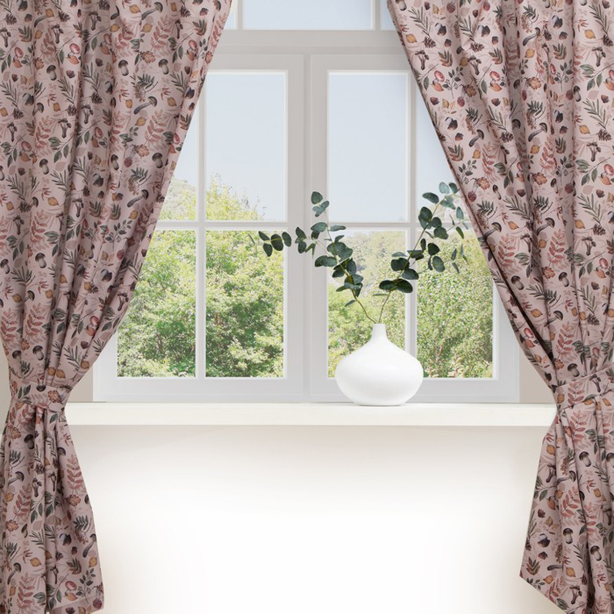 Шторы для кухни "nature forest" 145*180 см компл. 2 шт. с подхватами (1) "этель" 7183003