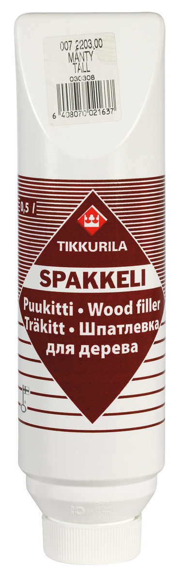 Спаккели пуукити  2208  белая 0,5 л  (1/8) шпаклевка по дереву "тиккурила"