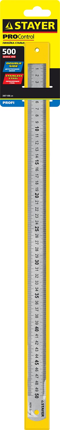 STAYER длина 0.5 м, нержавеющая линейка, Professional (3427-050)