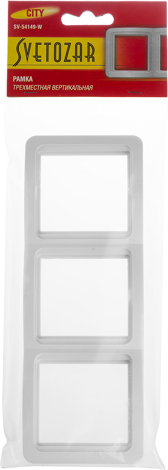 СВЕТОЗАР Гамма, тройная, вертикальная, цвет белый, накладная панель (SV-54149-W)