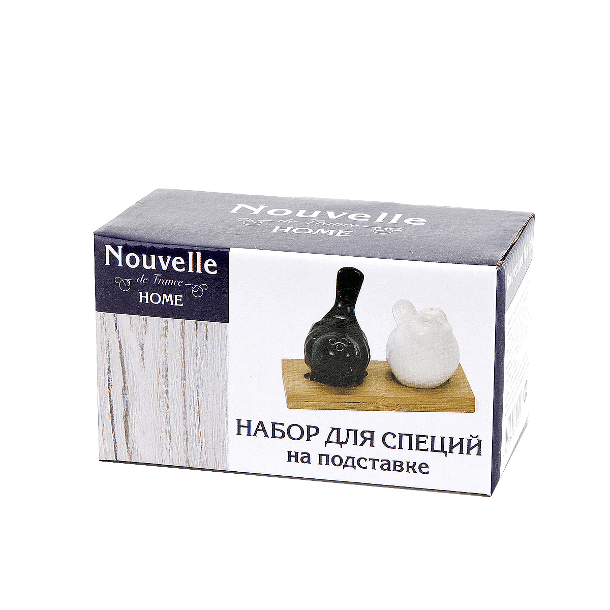 Набор для специй на подставке соль/ перец "naturel" 11*8*7 см (1/48) "nouvelle home" 2632043