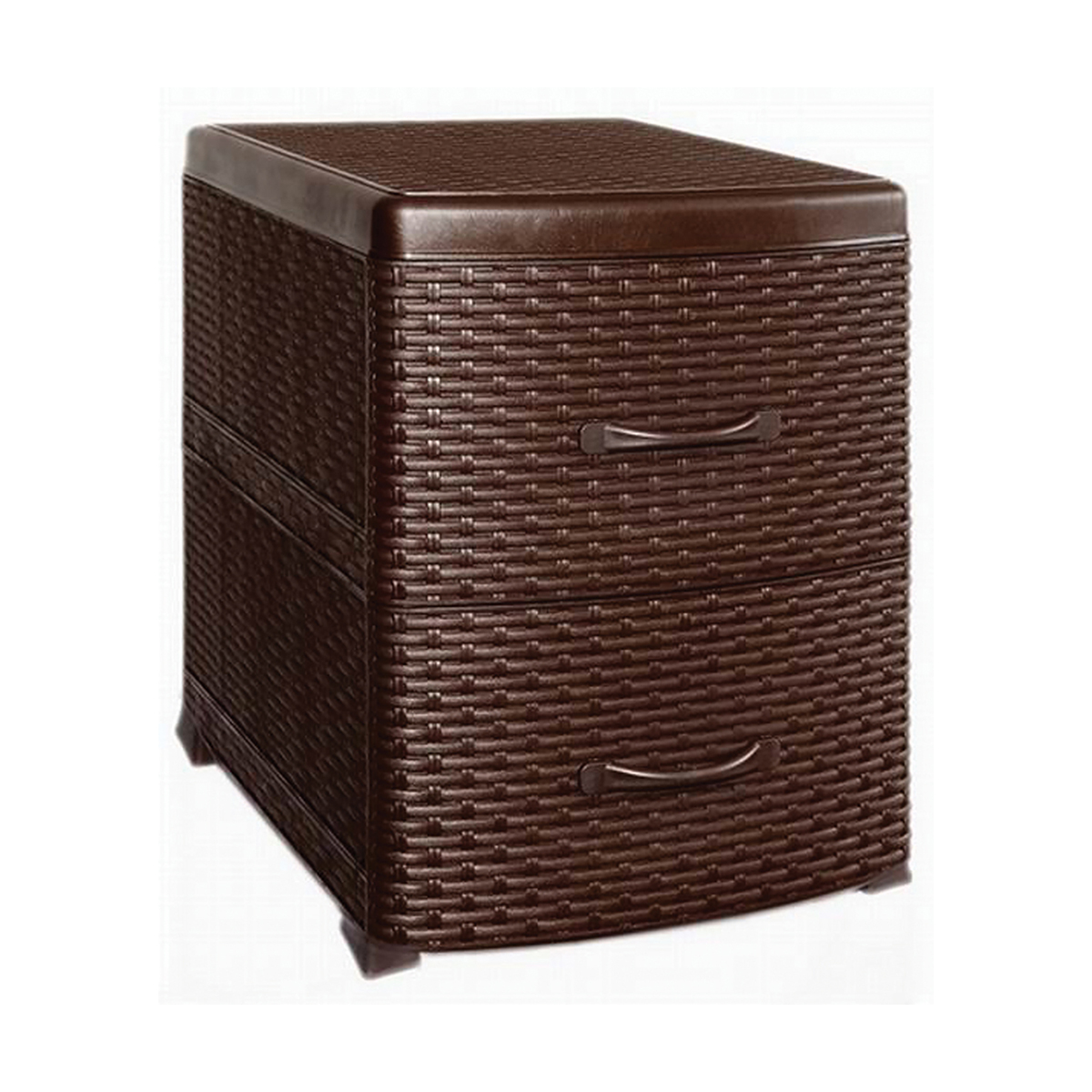 Комод-тумба "ротанг"  2-х секцион. (коричневый) (1) "виолет"