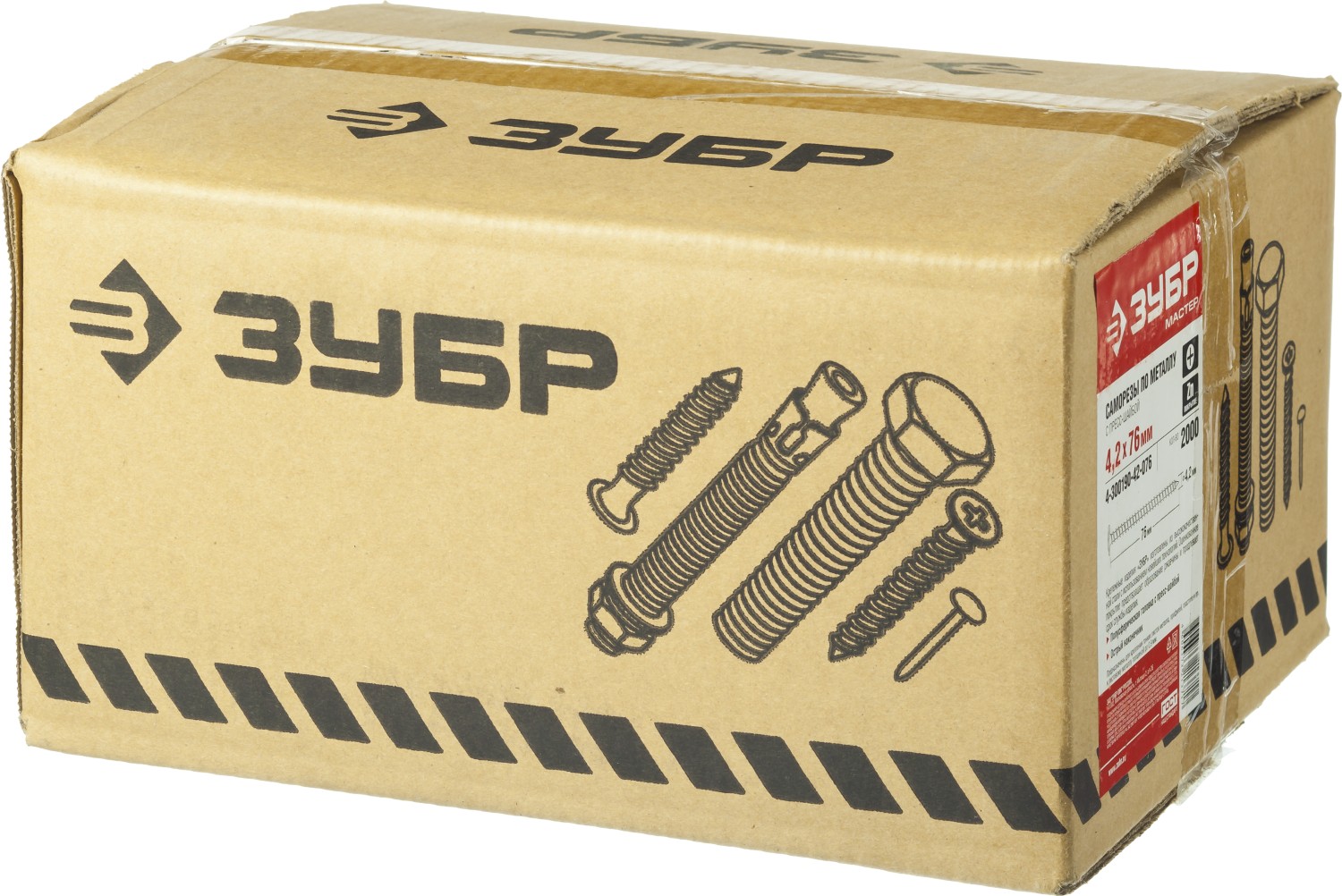 ЗУБР ПШМ, 76 х 4.2 мм, цинк, 2000 шт, саморез c пресс-шайбой (4-300190-42-076)