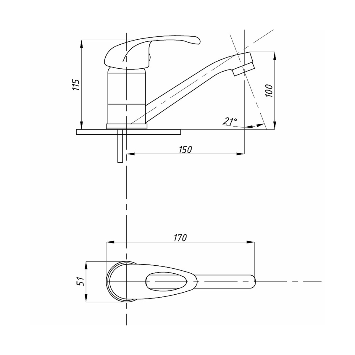 Смеситель для умывальника "tsarsberg" tsb-615-1109 (1/10) "профсан"