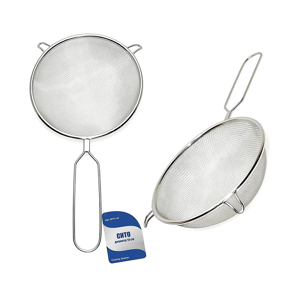 Сито нерж. с ручкой d=14 см (1/6/144) "мультидом"  sf11-10