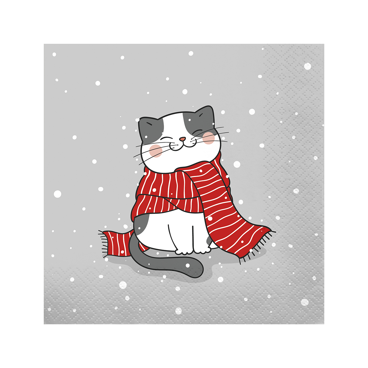 Салфетки бумажн. 2-х слойные упак. 20 листов 33*33 см, милый кот (1/15) "лилия"