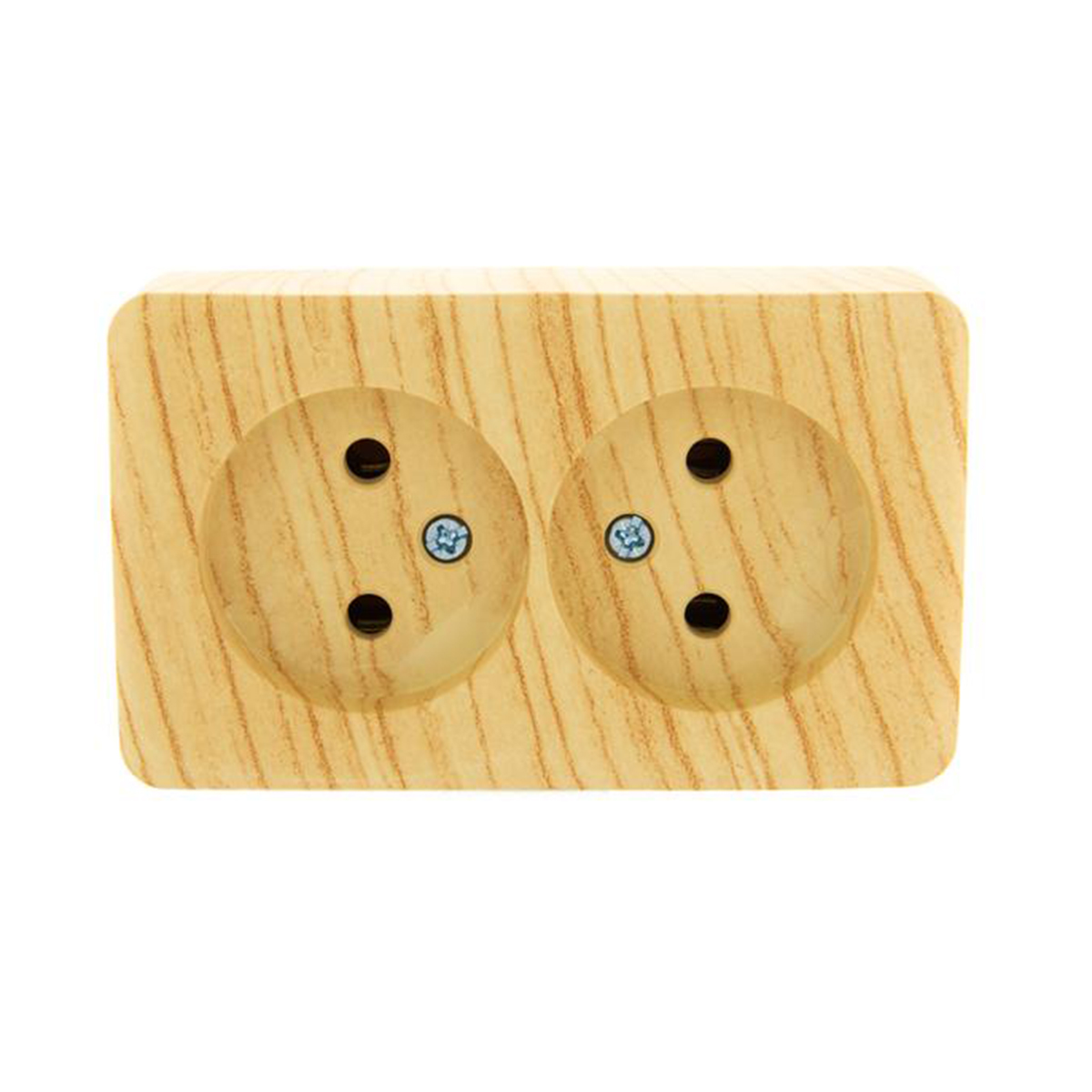 Розетка открыт. уст. "viola" 2-х местн. (керамика) беленый дуб (1/12/144) "lezard" 751-5200-128