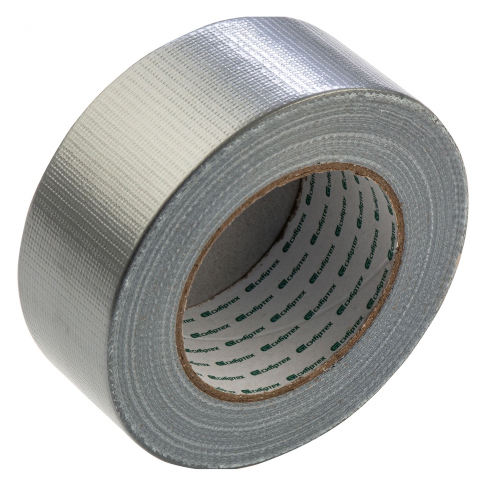 Лента клейкая армированная, 48 мм х 50 м, серебро Сибртех (888895)