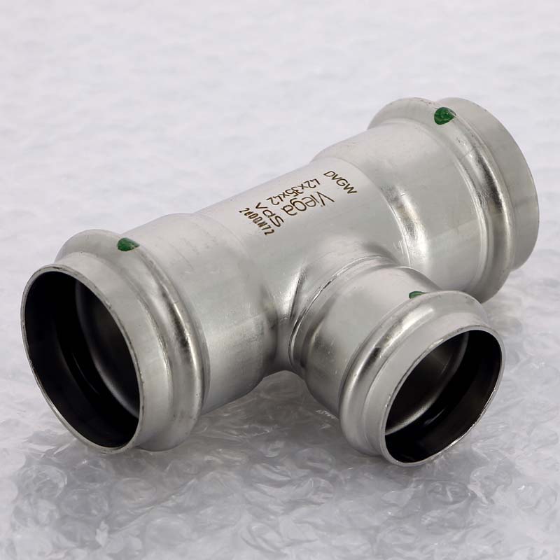 Тройник пресс 42х35х42 нержавеющая сталь Sanpress Inox VIEGA