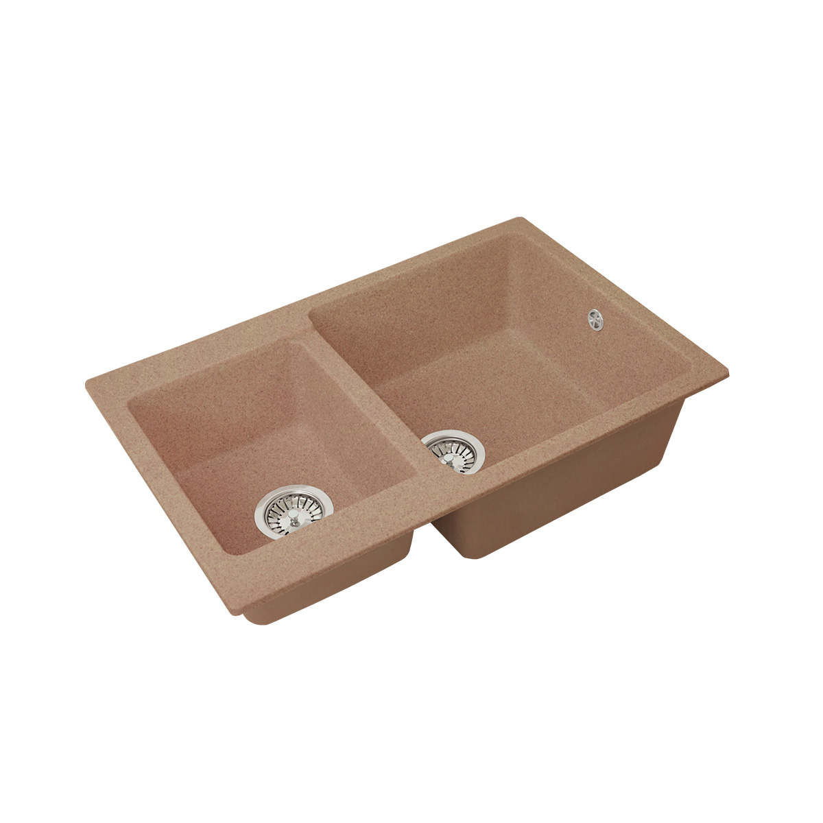 Мойка для кухни врезная искуств. камень gs-76к-307 двойная 770*505 мм терракот "granstones"