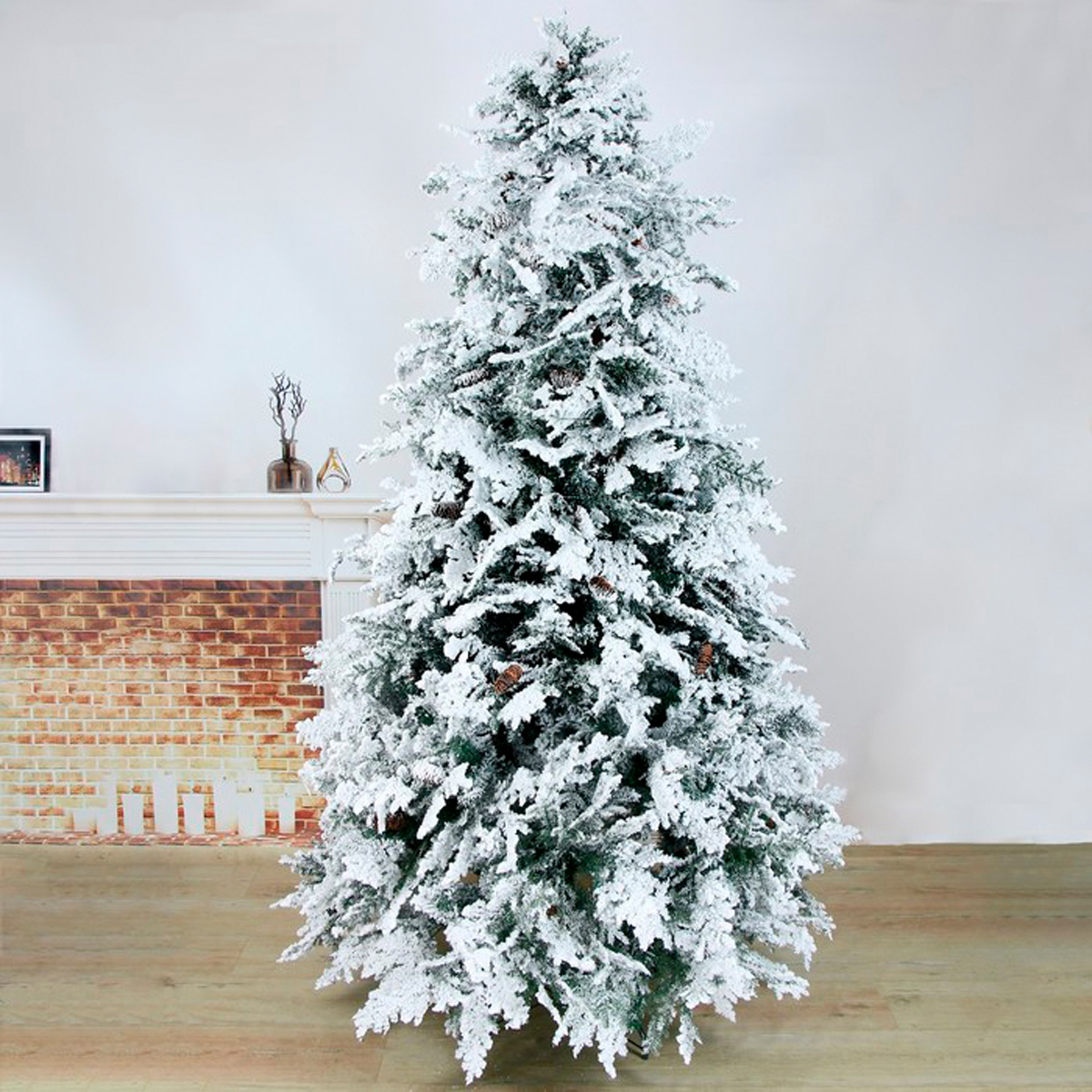 Ель декор. "элит снежная" с шишками 240 см, 824 ветки (белая) "зимнее волшебство" 2338597