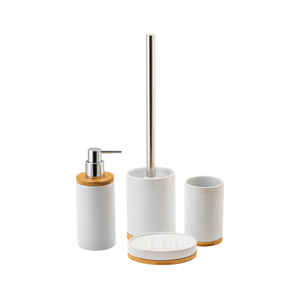 Мыльница "exo" керамика/бамбук (белый) (1/12) "аквадекор" swtk-8047-d