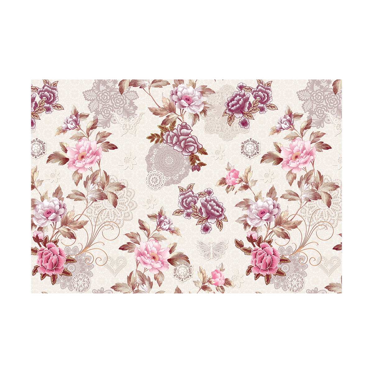 Клеенка пвх основа нетканая 135 см  рулон 20 м (1)  "major" 588/4 (розовый)