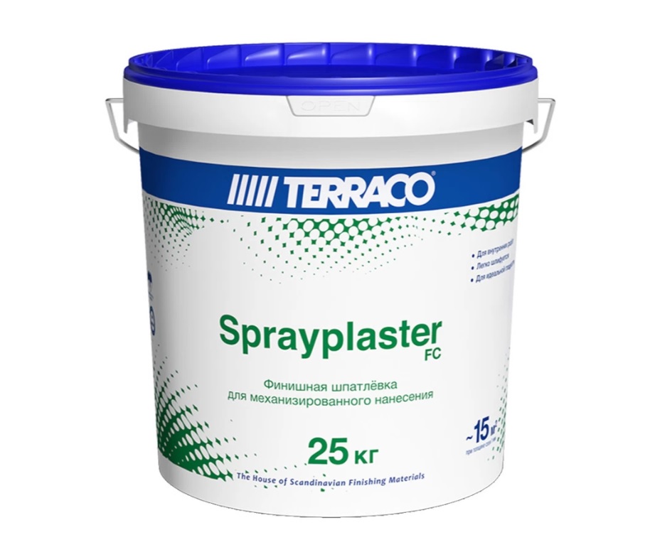 Шпаклевка Terraco SPRAYPLASTER FC МН 25 кг