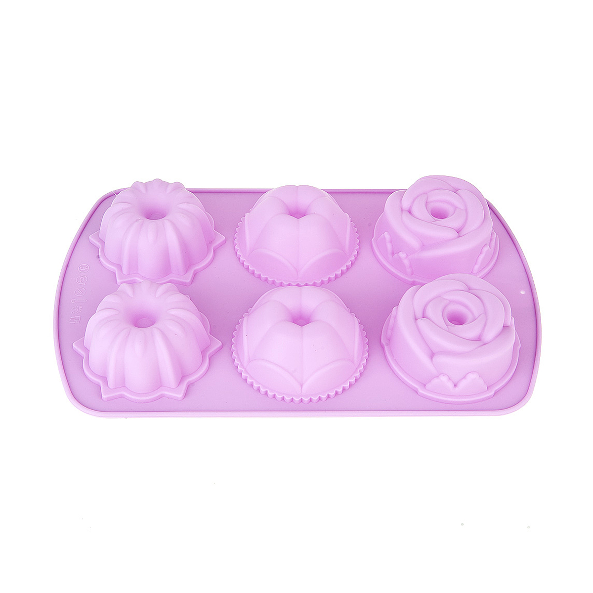 Форма для выпечки силикон. "цветочный микс" 6 ячеек d=7 см, 27*17*3,5 см (1/144) 9902612