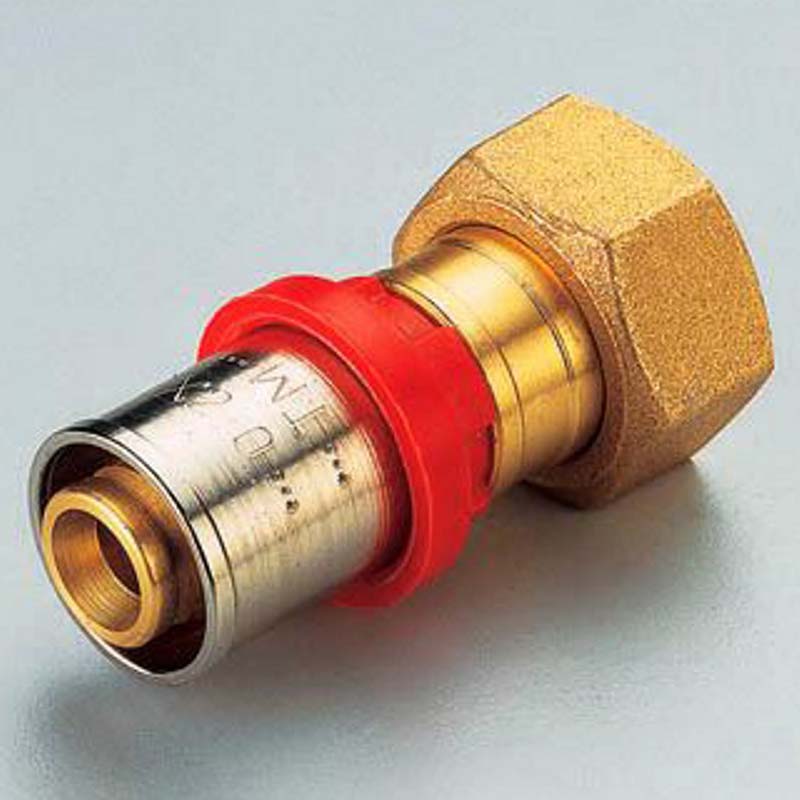 Муфта с накидной гайкой (ВР) 26 x 1" под пресс плоская прокладка для МП труб TIEMME