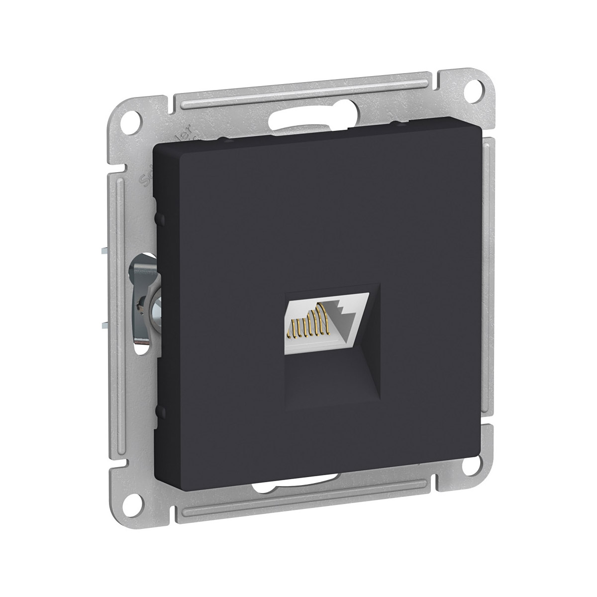 Розетка компьютерная "atlasdesign" 1 местн. rj45 (механизм) карбон (1/5/20) "schneider"