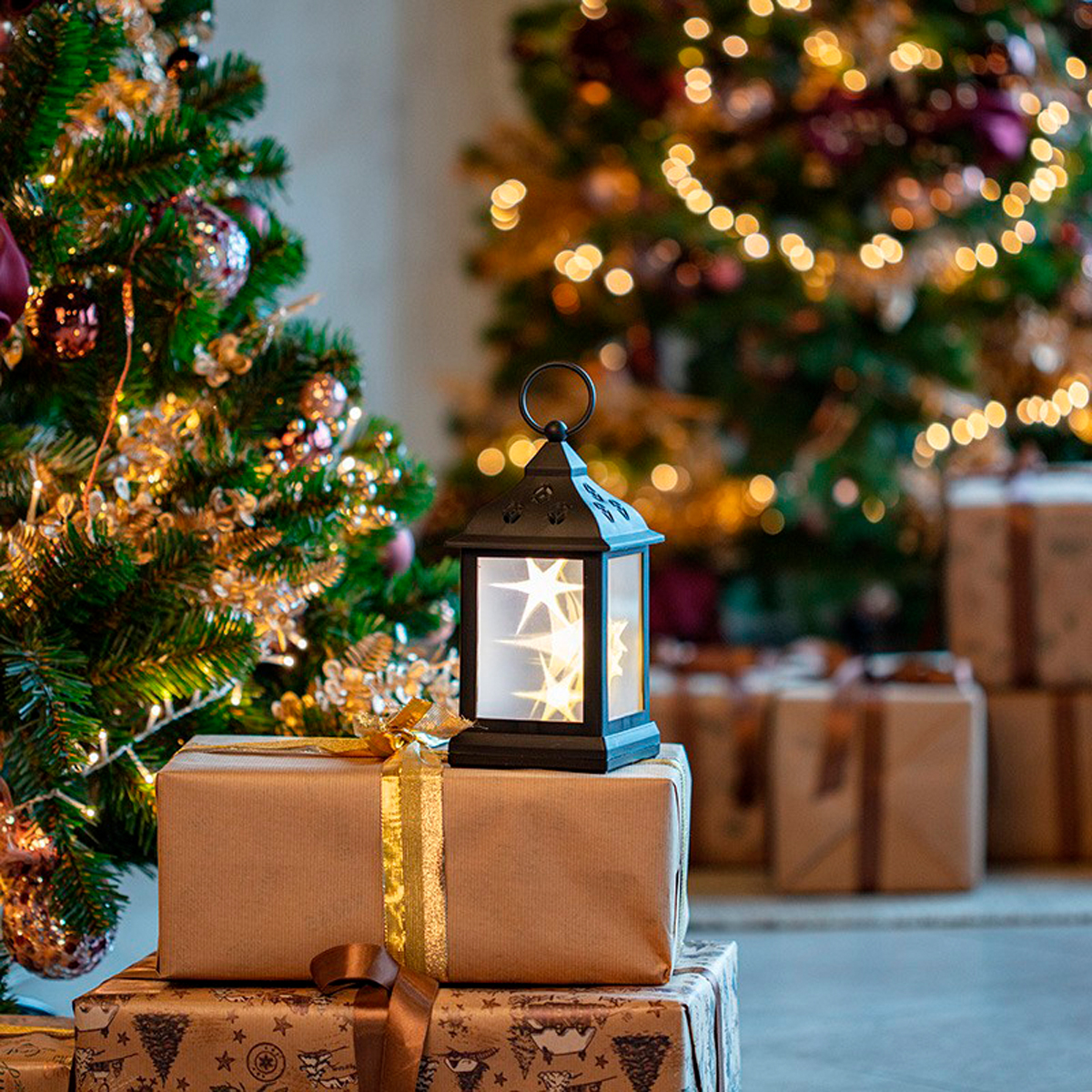 Фонарь декор. 11*11*22,5 см, черный, теплый белый мерцающий свет (1/12) "neon-night" 513-065