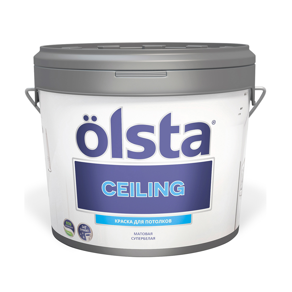 Краска акриловая "ceiling" (матовая) для потолков база a  2,7 л (1/8) "olsta"