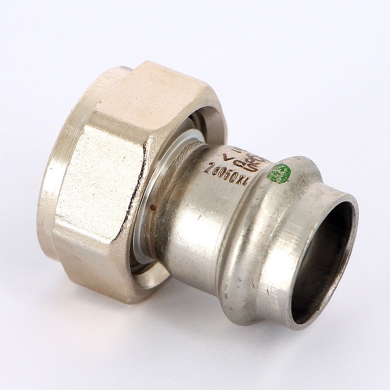 Муфта пресс-В с накидной гайкой 22х1" нержавеющая сталь Sanpress Inox VIEGA