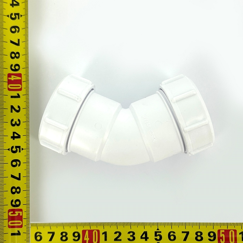 Отвод McALPINE на 135 (гайка-гайка) 40х40 мм, компрес.