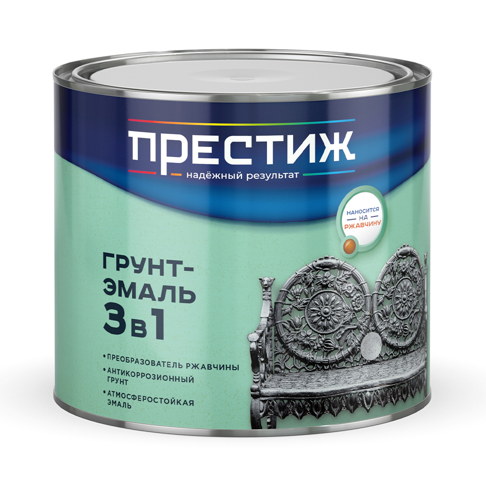 Грунт- эмаль по ржавчине зеленая  1,9 кг (1/6) "престиж"