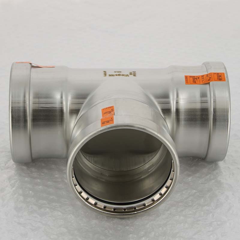 Тройник пресс 88.9 нержавеющая сталь Sanpress Inox VIEGA