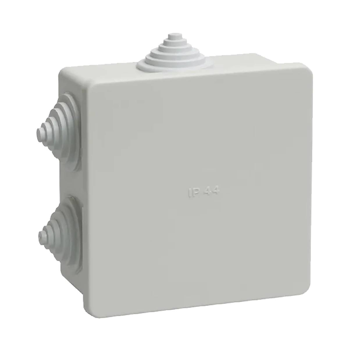Коробка распаячная открыт. уст. км41235 85*85*40 мм, ip44, св.серая (6 гермовводов) (1/60) "iek"