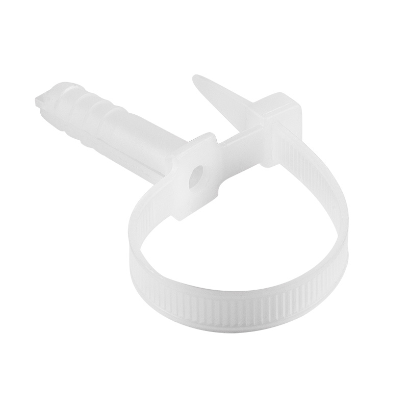 Хомуты нейлон с дюбелем 7,0 х 150 мм  ø8,0 мм (набор 50 шт.), белые (1/30) "rexant" 07-0176