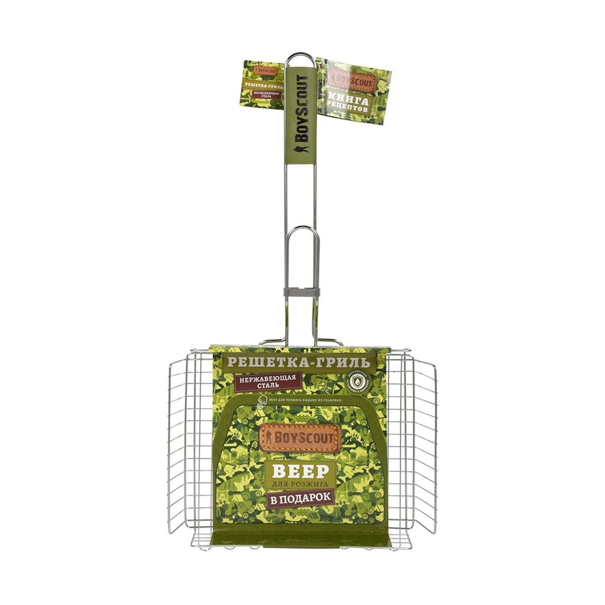 Решетка-гриль 30*25*5,5 см нержав. (1/8) "boyscout" 61348